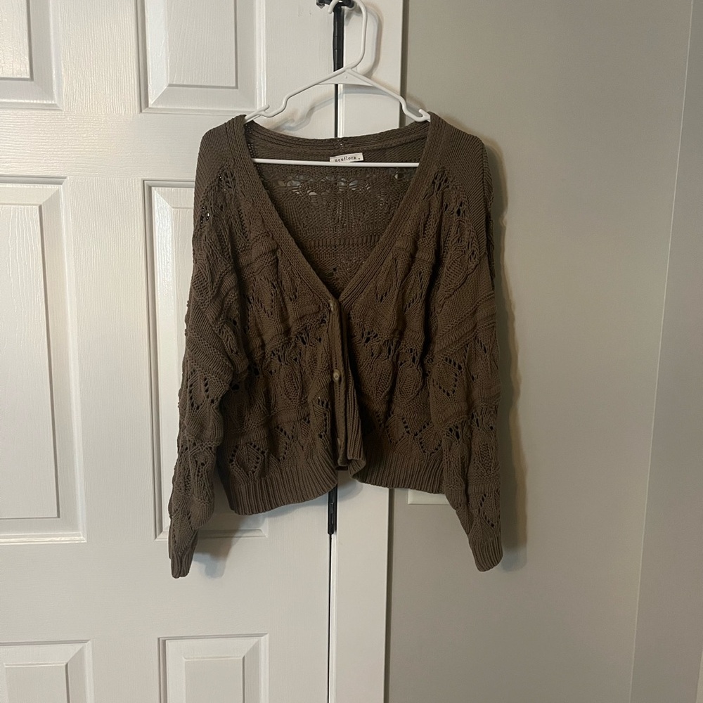 Neuflora cardigan sweater brown